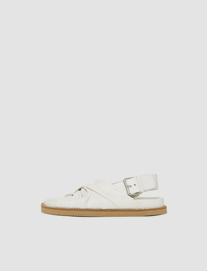 JOSEPH Fashion Women Leather Jazzy Strap Sandals Ivory