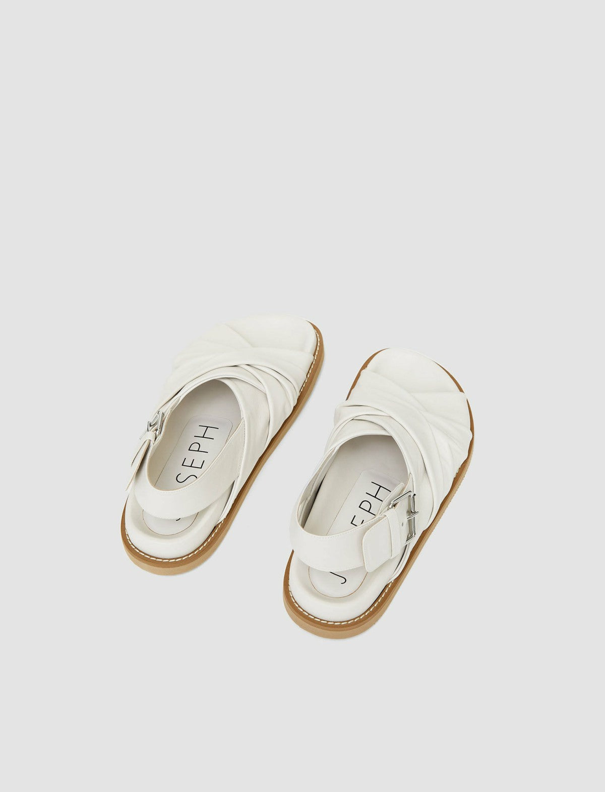 JOSEPH Fashion Women Leather Jazzy Strap Sandals Ivory