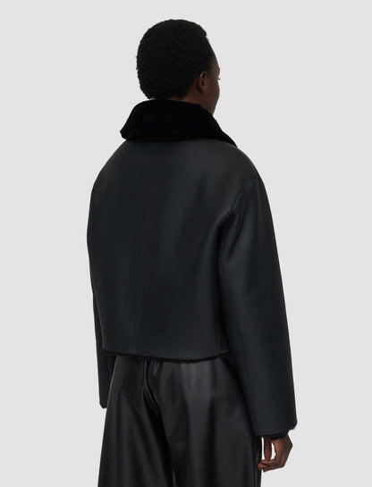 JOSEPH Fashion Women Alloway Reversible Shearling Jacket Black