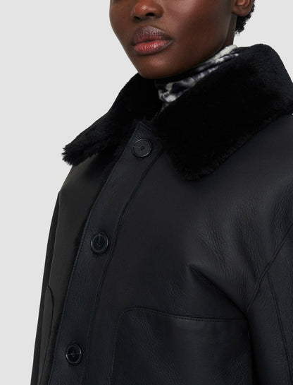 JOSEPH Fashion Women Alloway Reversible Shearling Jacket Black