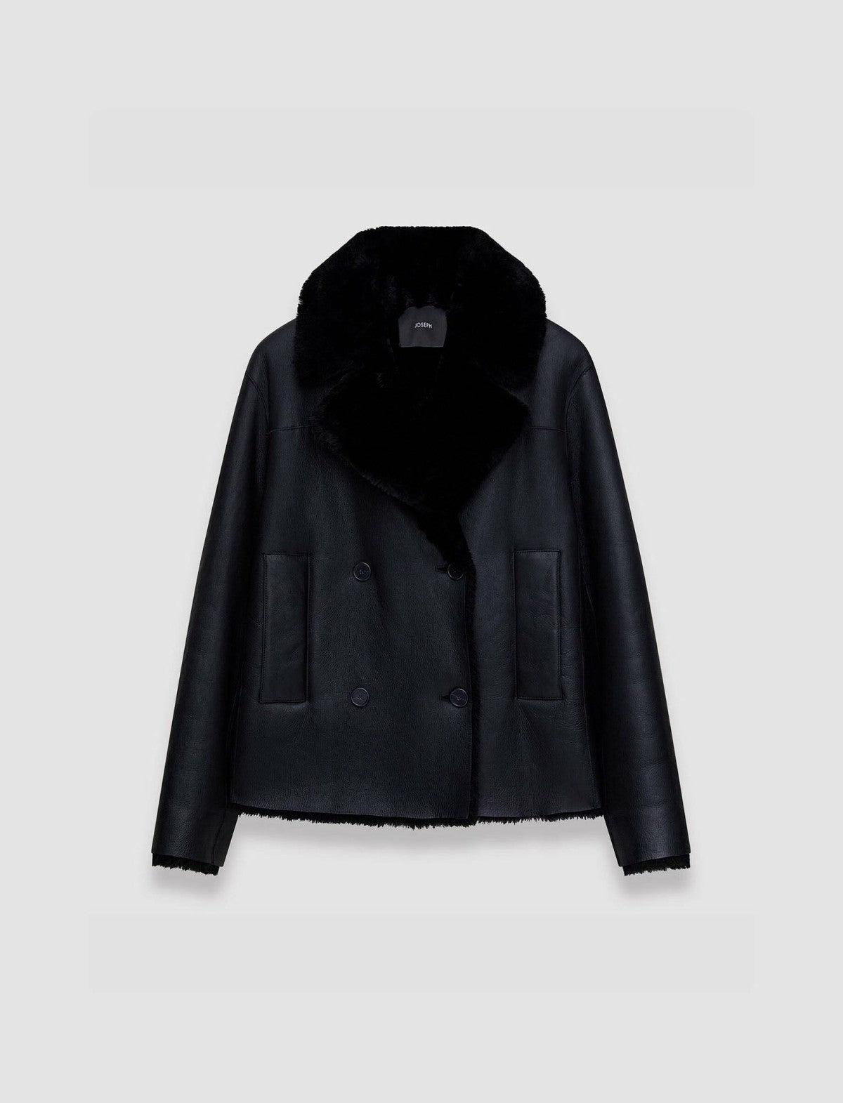 JOSEPH Fashion Women Shearling Calla Coat Navy