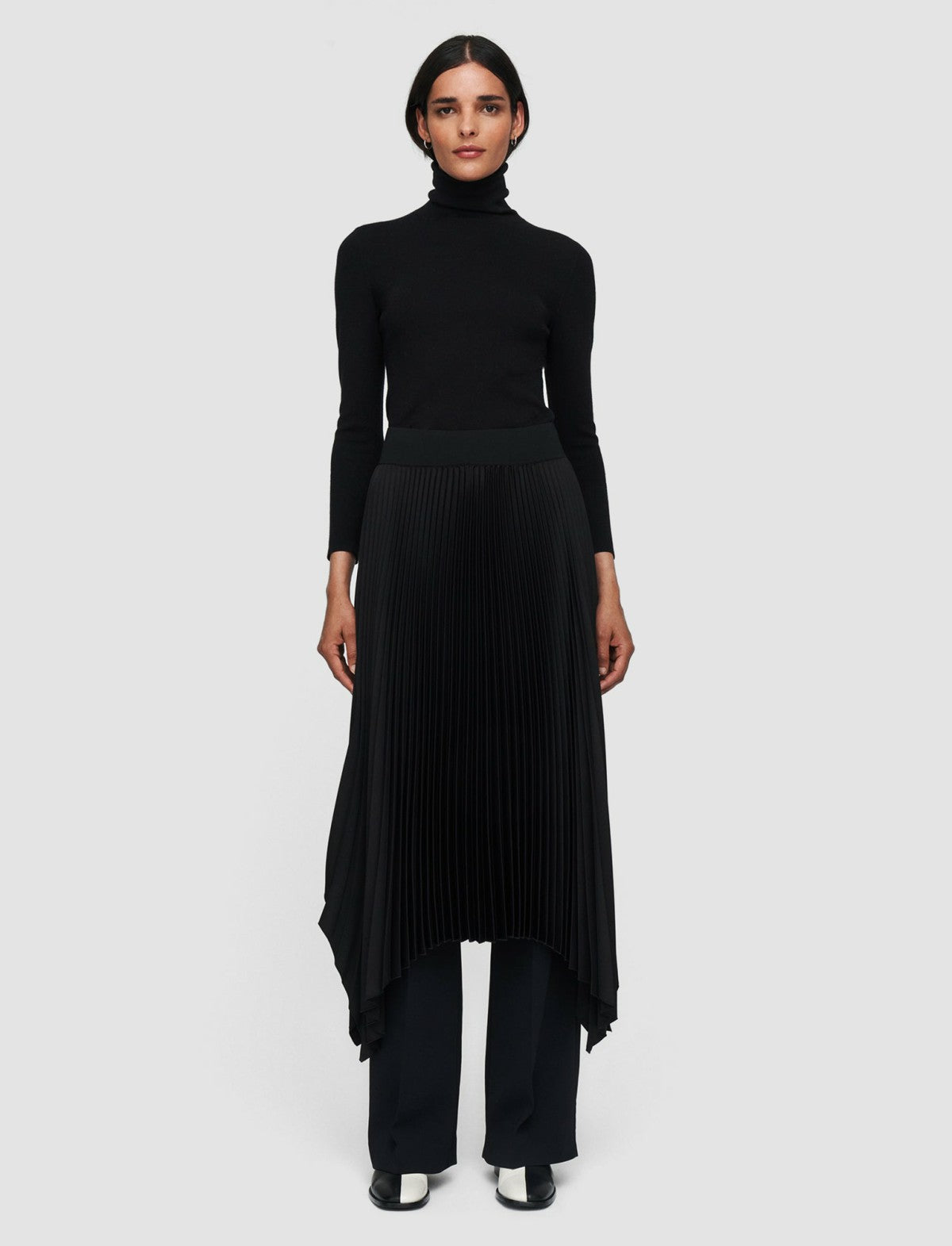 JOSEPH Fashion Women Ade Knit Weave Plissé Skirt Black
