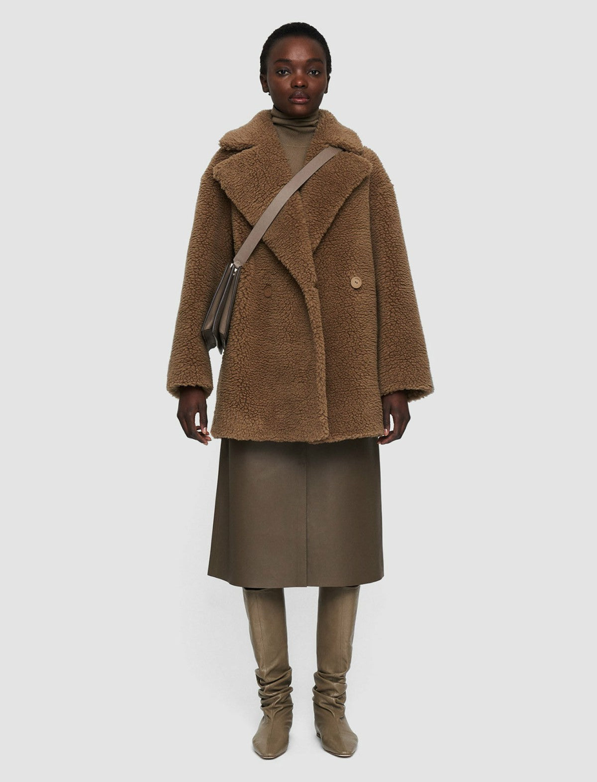 JOSEPH Fashion Women Sherpa Cacheux Coat Khaki