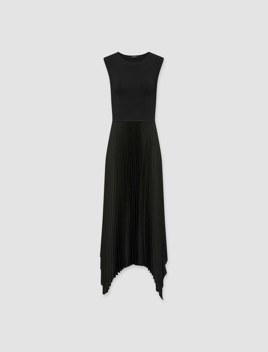 JOSEPH Fashion Women Knit Weave Plissé Dera Dress Black