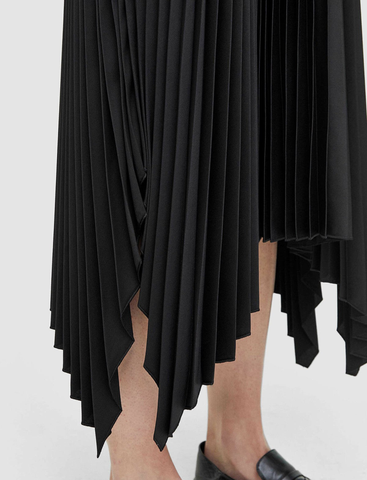 JOSEPH Fashion Women Knit Weave Plissé Dera Dress Black