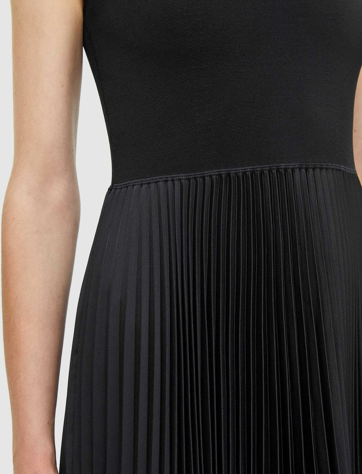 JOSEPH Fashion Women Knit Weave Plissé Dera Dress Black
