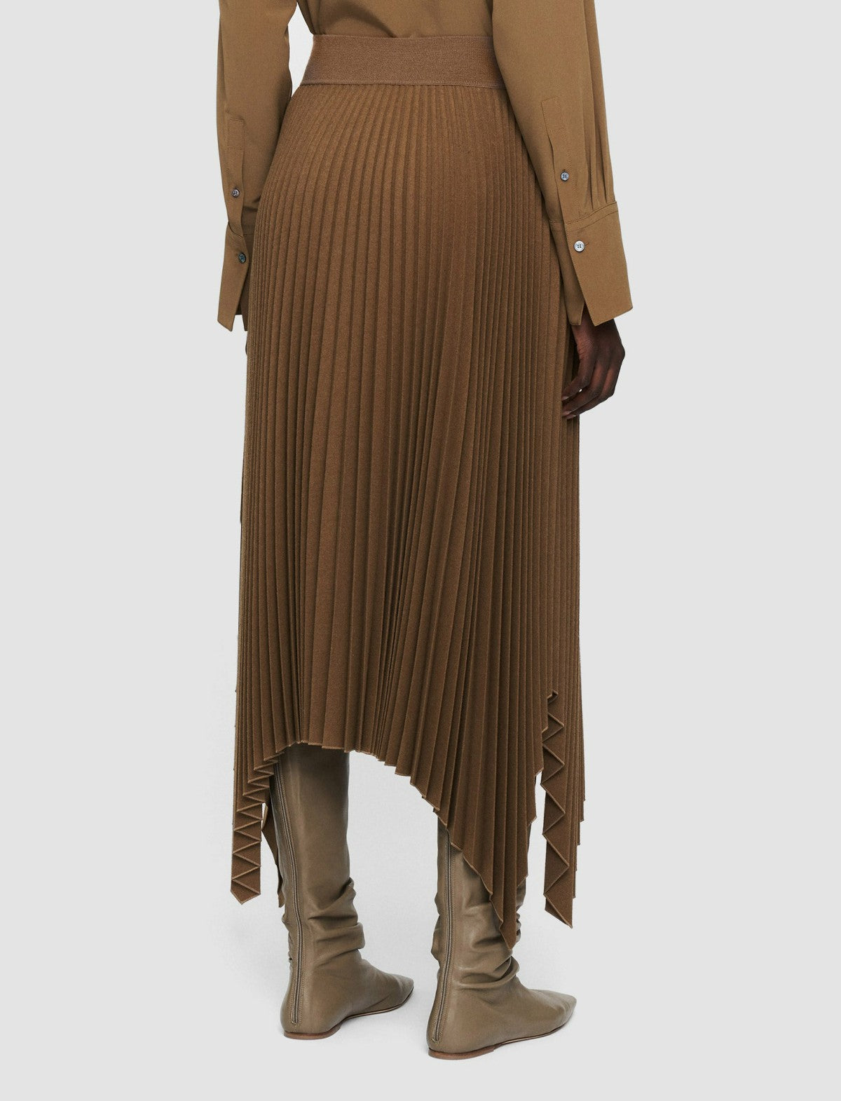 JOSEPH Fashion Women Pleated Flannel Ade Skirt Khaki