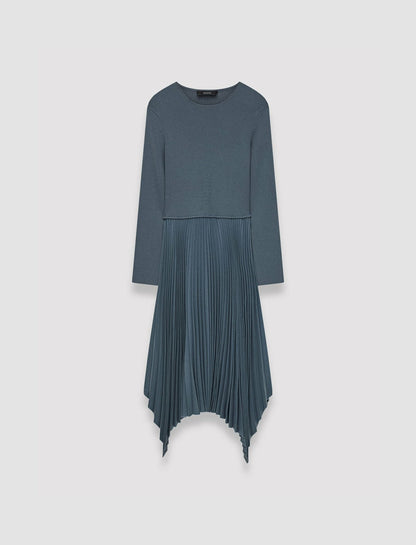 JOSEPH Fashion Women Pleated Flannel Deron Dress Cloudy Blue