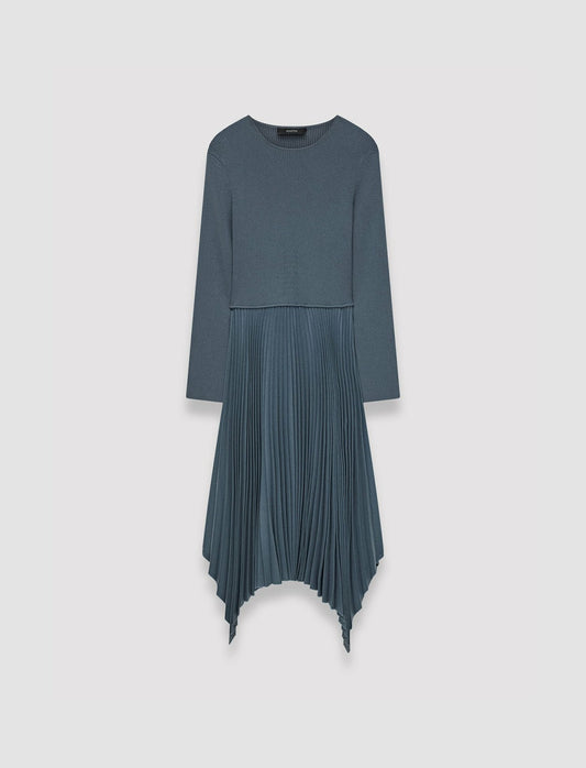 JOSEPH Fashion Women Pleated Flannel Deron Dress Cloudy Blue