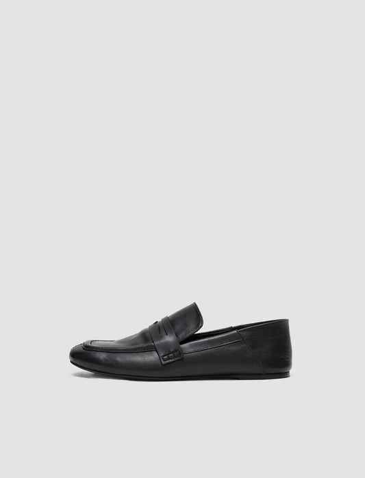 JOSEPH Fashion Women Leather Loafers Black