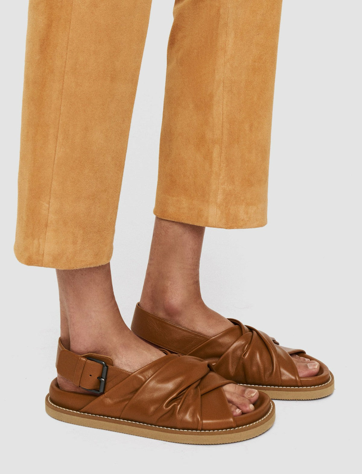 JOSEPH Fashion Women Leather Jazzy Strap Sandals Clay
