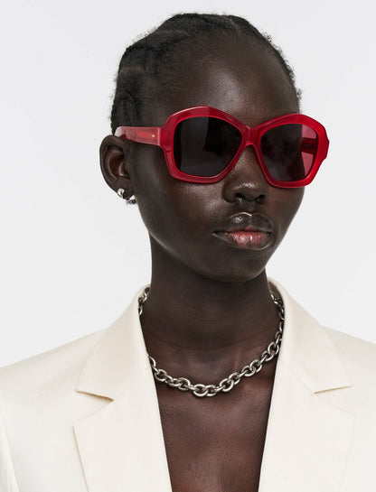 JOSEPH Fashion Women Round Sunglasses Crimson