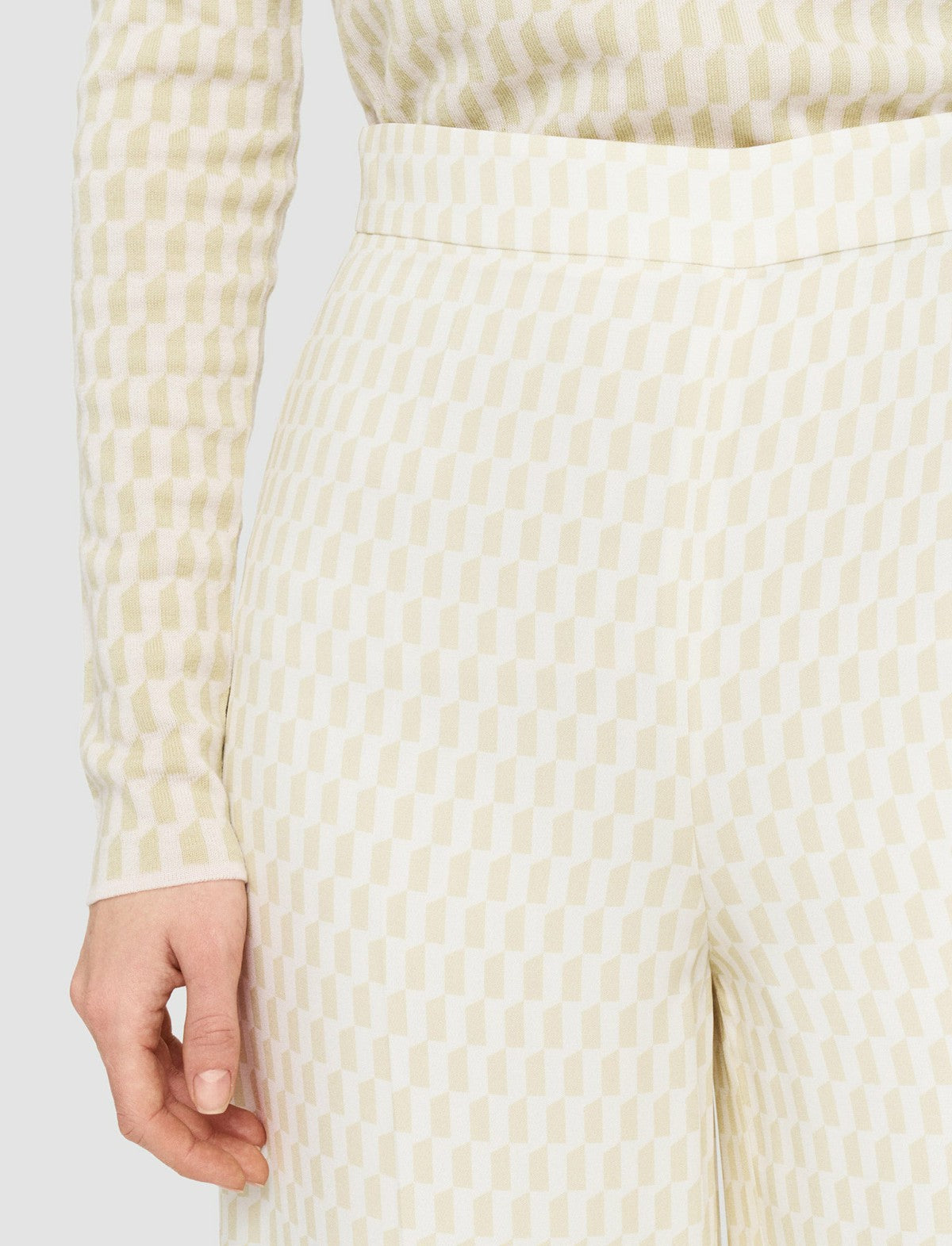 JOSEPH Fashion Women Alcove Print Alane Trousers Pale Olive/Ivory