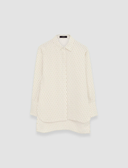 JOSEPH Fashion Women Alcove Print Bold Blouse Pale Olive/Ivory