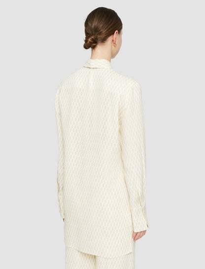 JOSEPH Fashion Women Alcove Print Bold Blouse Pale Olive/Ivory