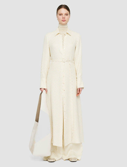 JOSEPH Fashion Women Alcove Print Dulac Dress Pale Olive/Ivory