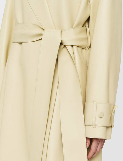 JOSEPH Fashion Women Bonded Leather Courty Coat Pale Olive