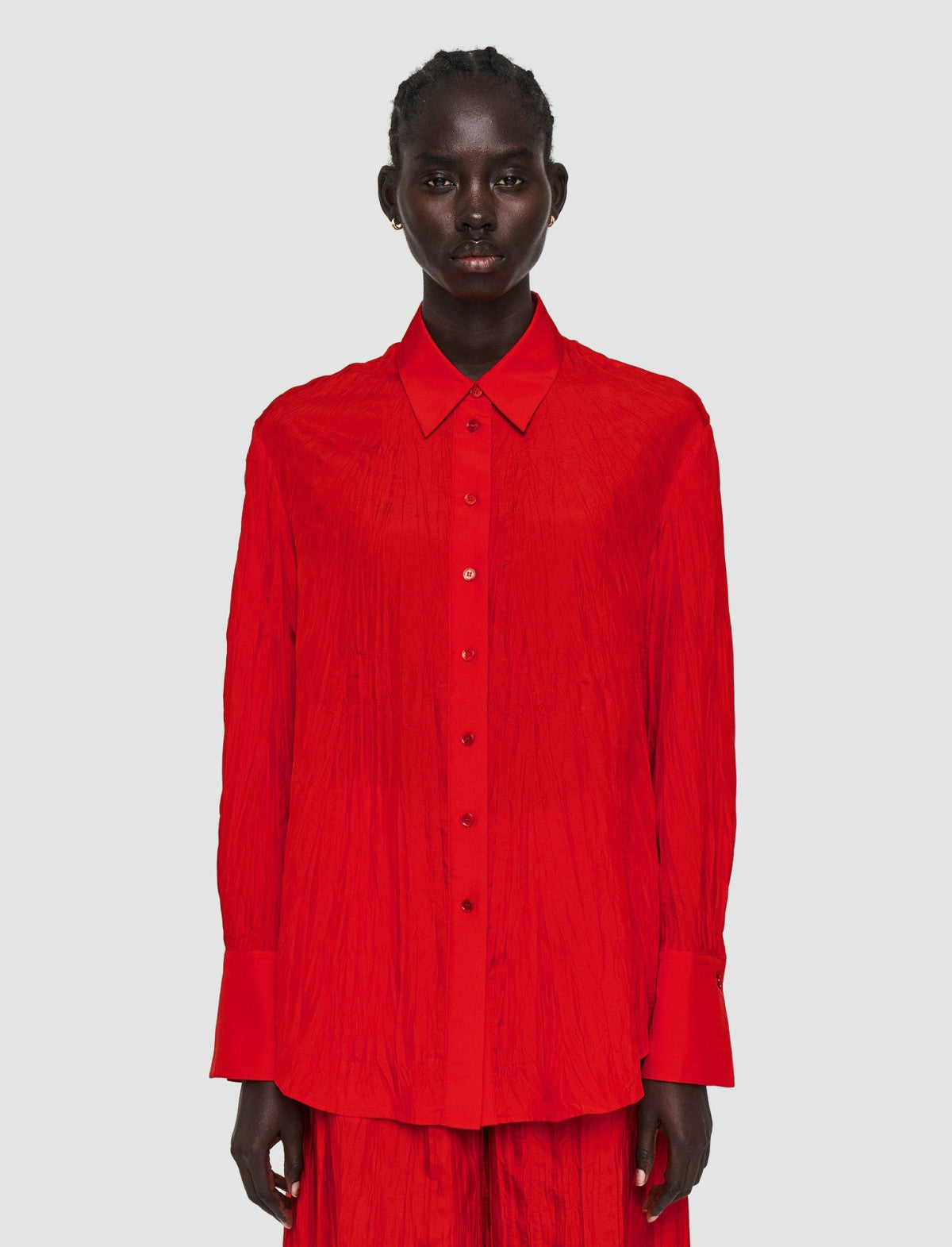 JOSEPH Fashion Women Habotai Silk Bercy Blouse Crimson