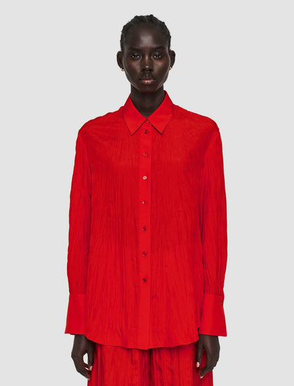 JOSEPH Fashion Women Habotai Silk Bercy Blouse Crimson