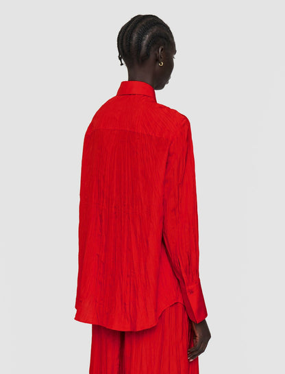JOSEPH Fashion Women Habotai Silk Bercy Blouse Crimson