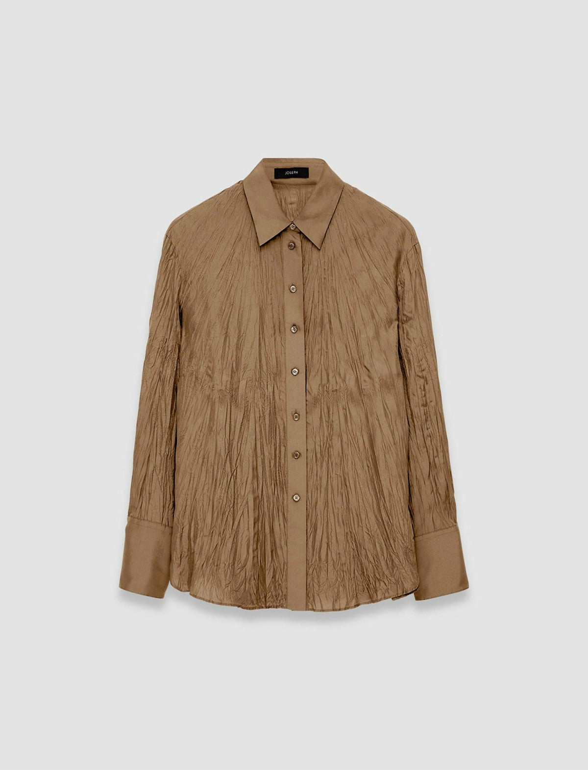 JOSEPH Fashion Women Habotai Silk Bercy Blouse Frozen Mocha