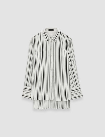 JOSEPH Fashion Women Silk Animation Bold Blouse Oyster White/ Black