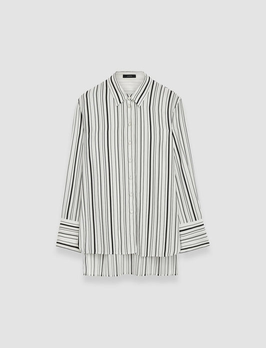JOSEPH Fashion Women Silk Animation Bold Blouse Oyster White/ Black