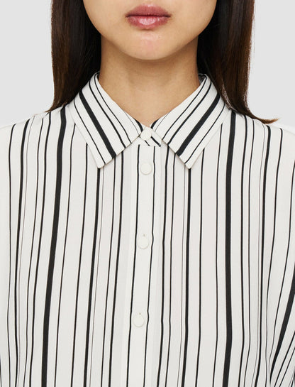 JOSEPH Fashion Women Silk Animation Bold Blouse Oyster White/ Black