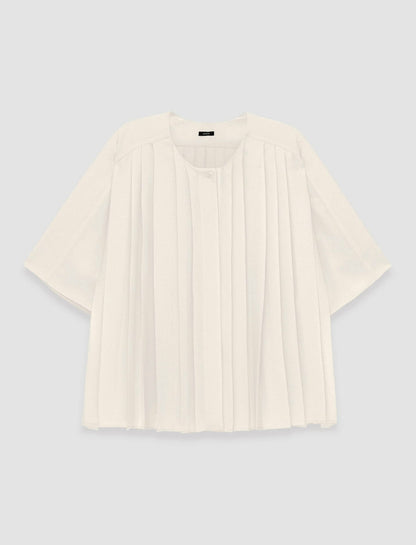 JOSEPH Fashion Women Airy Plissé Bouloi Blouse Papyrus
