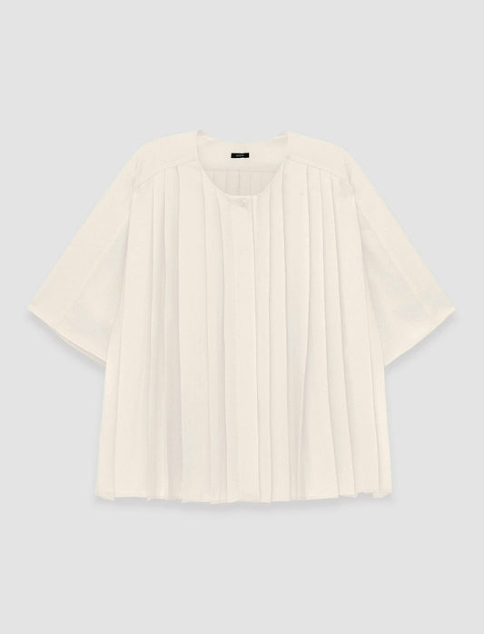 JOSEPH Fashion Women Airy Plissé Bouloi Blouse Papyrus