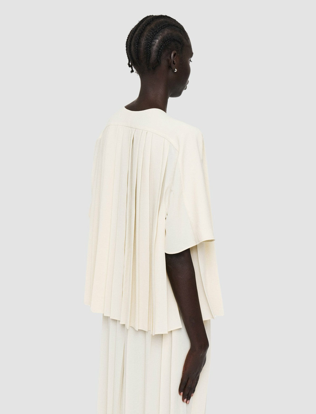 JOSEPH Fashion Women Airy Plissé Bouloi Blouse Papyrus