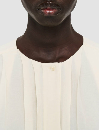 JOSEPH Fashion Women Airy Plissé Bouloi Blouse Papyrus