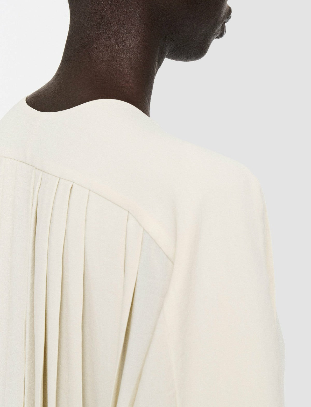 JOSEPH Fashion Women Airy Plissé Bouloi Blouse Papyrus