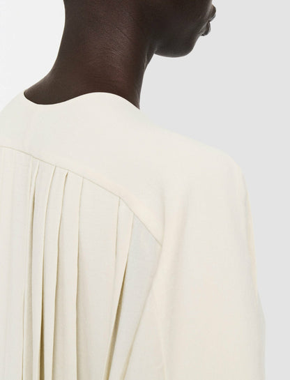 JOSEPH Fashion Women Airy Plissé Bouloi Blouse Papyrus