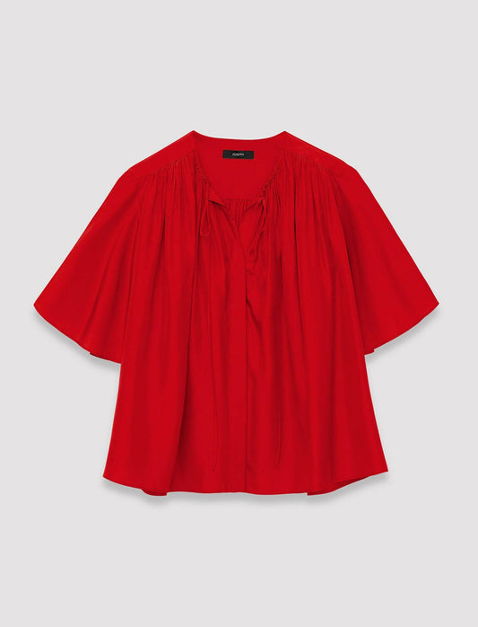 JOSEPH Fashion Women Silk Habotai Bristow Blouse Crimson