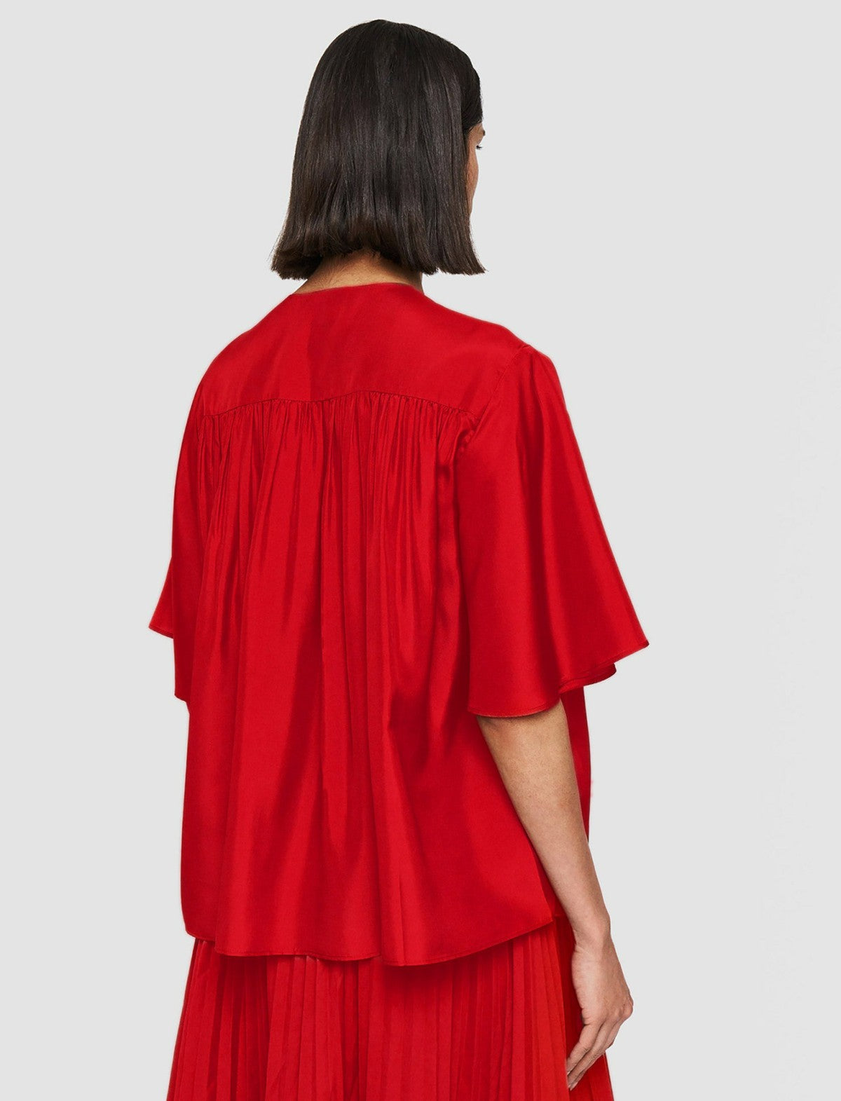 JOSEPH Fashion Women Silk Habotai Bristow Blouse Crimson