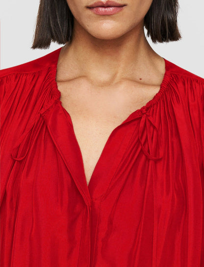 JOSEPH Fashion Women Silk Habotai Bristow Blouse Crimson