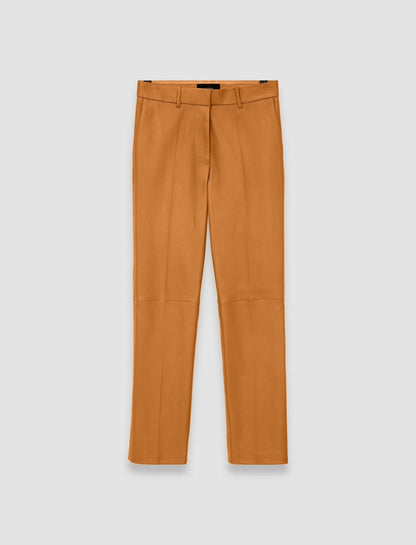 JOSEPH Fashion Women Coleman Leather Stretch Trousers Clay