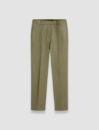 JOSEPH Fashion Women Coleman Leather Stretch Trousers Dark Olive