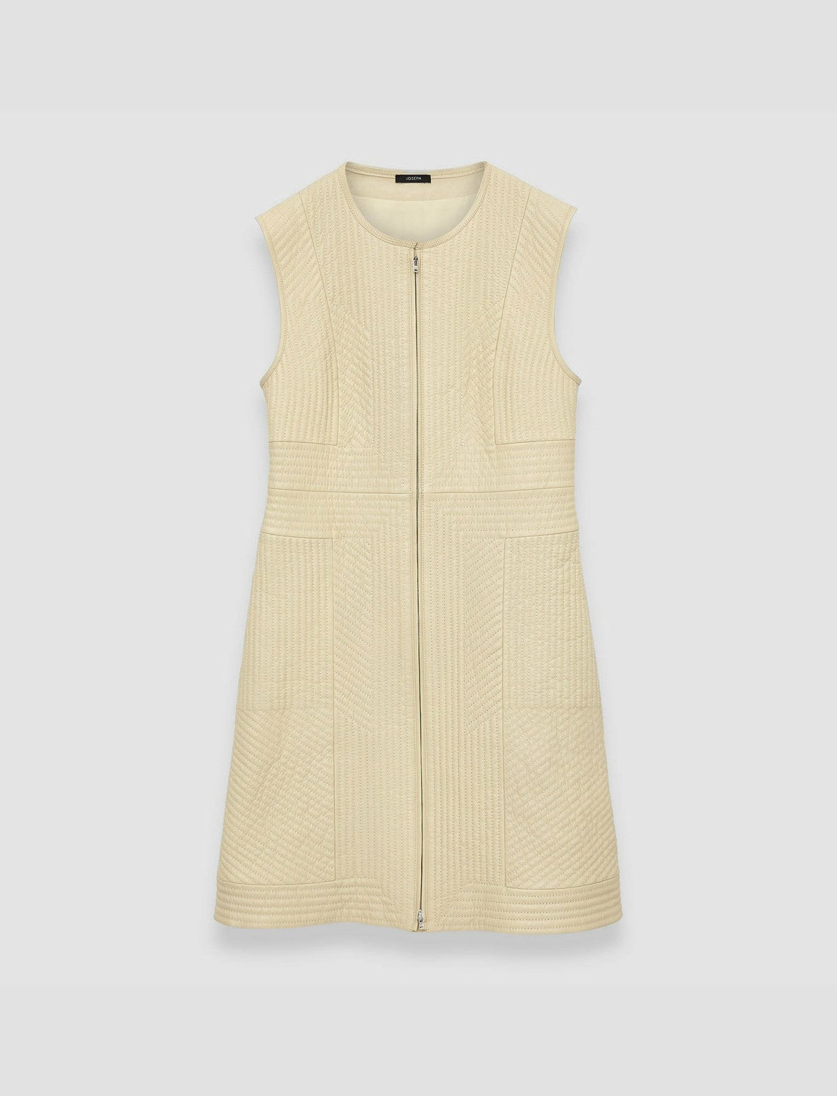 JOSEPH Fashion Women Embellished Leather Davy Dress Pale Olive