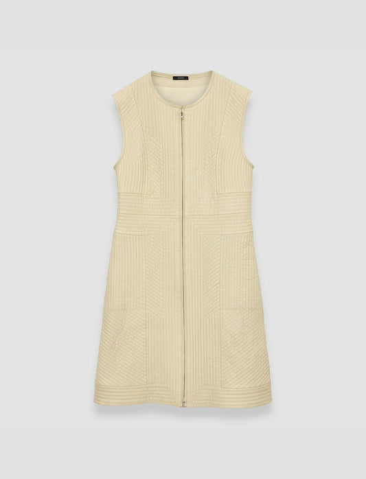 JOSEPH Fashion Women Embellished Leather Davy Dress Pale Olive