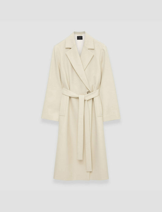 JOSEPH Fashion Women Fluid Wool Colbert Coat Pale Olive