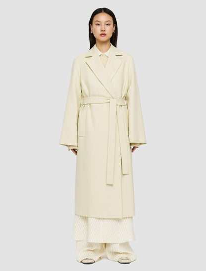 JOSEPH Fashion Women Fluid Wool Colbert Coat Pale Olive