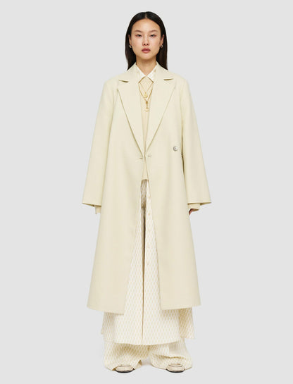 JOSEPH Fashion Women Fluid Wool Colbert Coat Pale Olive