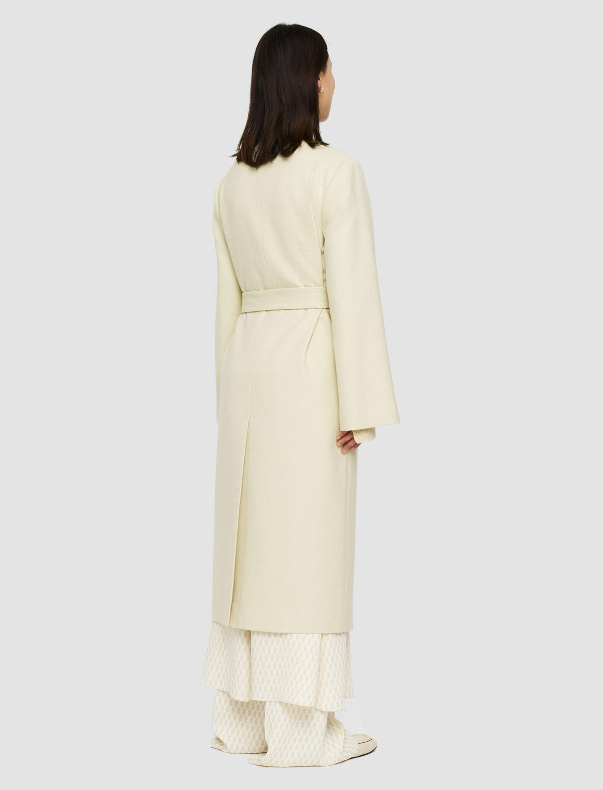 JOSEPH Fashion Women Fluid Wool Colbert Coat Pale Olive