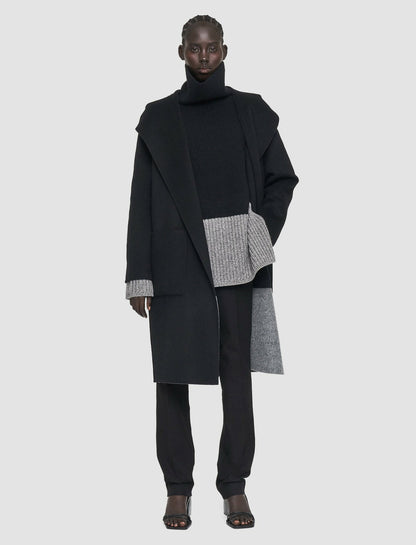 JOSEPH Fashion Women Aga Reversible Double Face Colourblock Coat Black/Grey