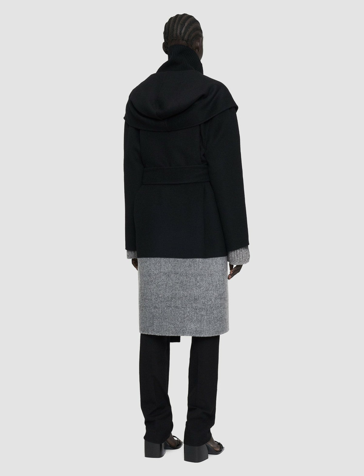JOSEPH Fashion Women Aga Reversible Double Face Colourblock Coat Black/Grey