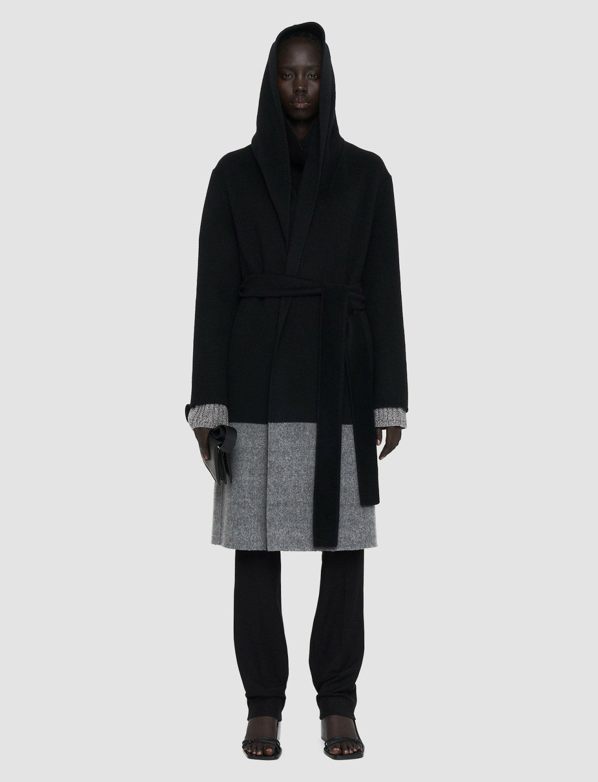 JOSEPH Fashion Women Aga Reversible Double Face Colourblock Coat Black/Grey