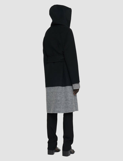 JOSEPH Fashion Women Aga Reversible Double Face Colourblock Coat Black/Grey