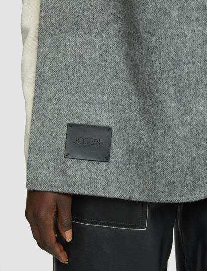 JOSEPH Fashion Women Double Face Wool Colourblock Scarf Black/Grey